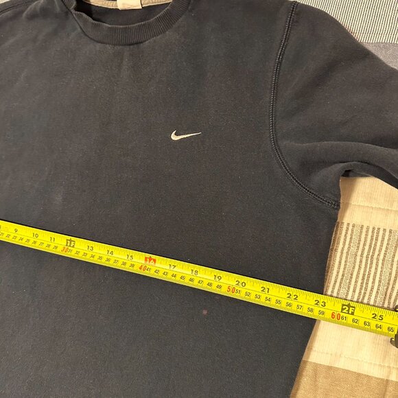 Nike Crewneck Sweater Mens L Navy Blue Long Sleeve Distressed Cotton Sweatshirt - Picture 4 of 7